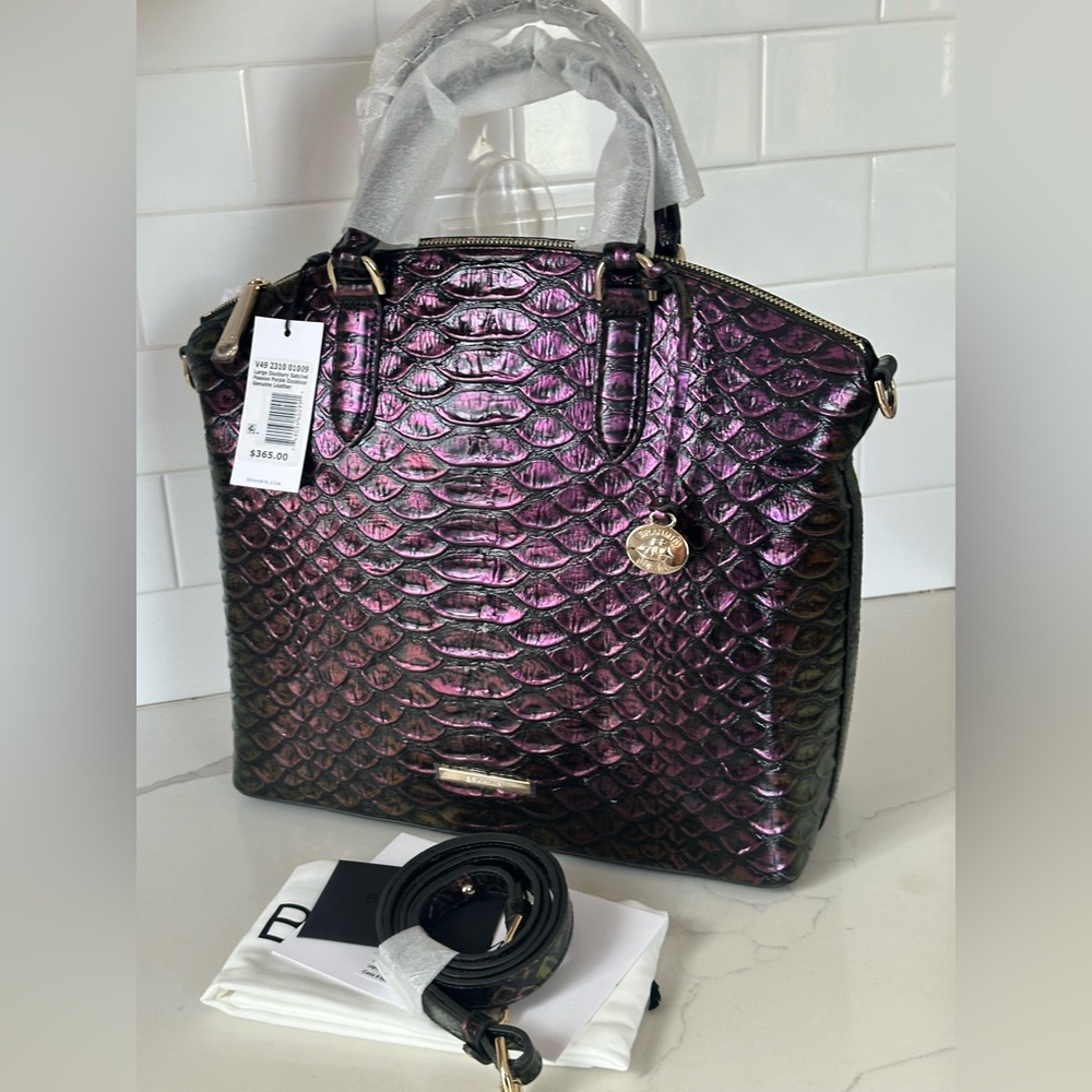 Brahmin Large Duxbury Purple passion excelsior genuine leather